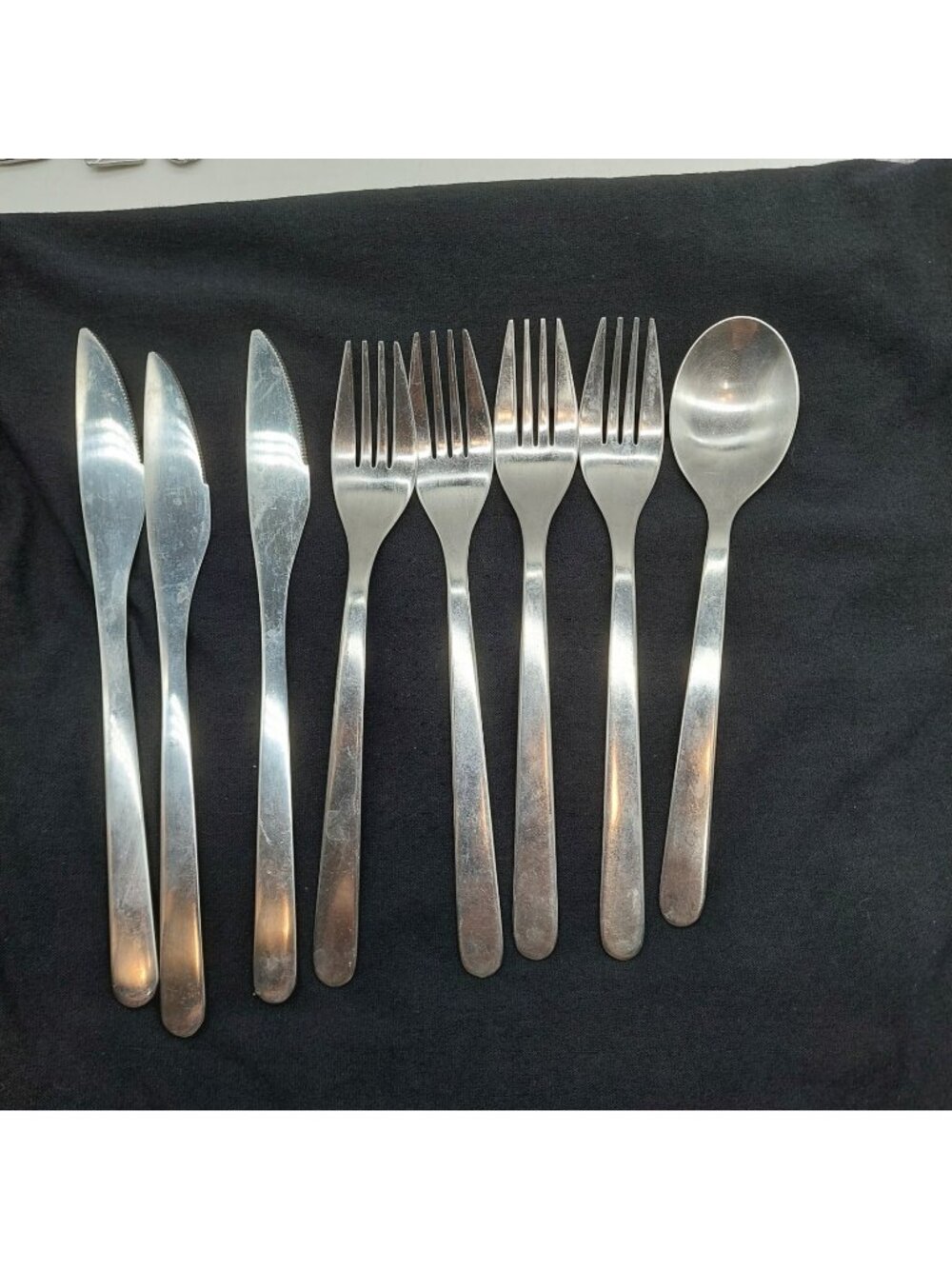 IKEA 4 Forks, 3 Knives & 1 Spoon Stainless Lot Of 8